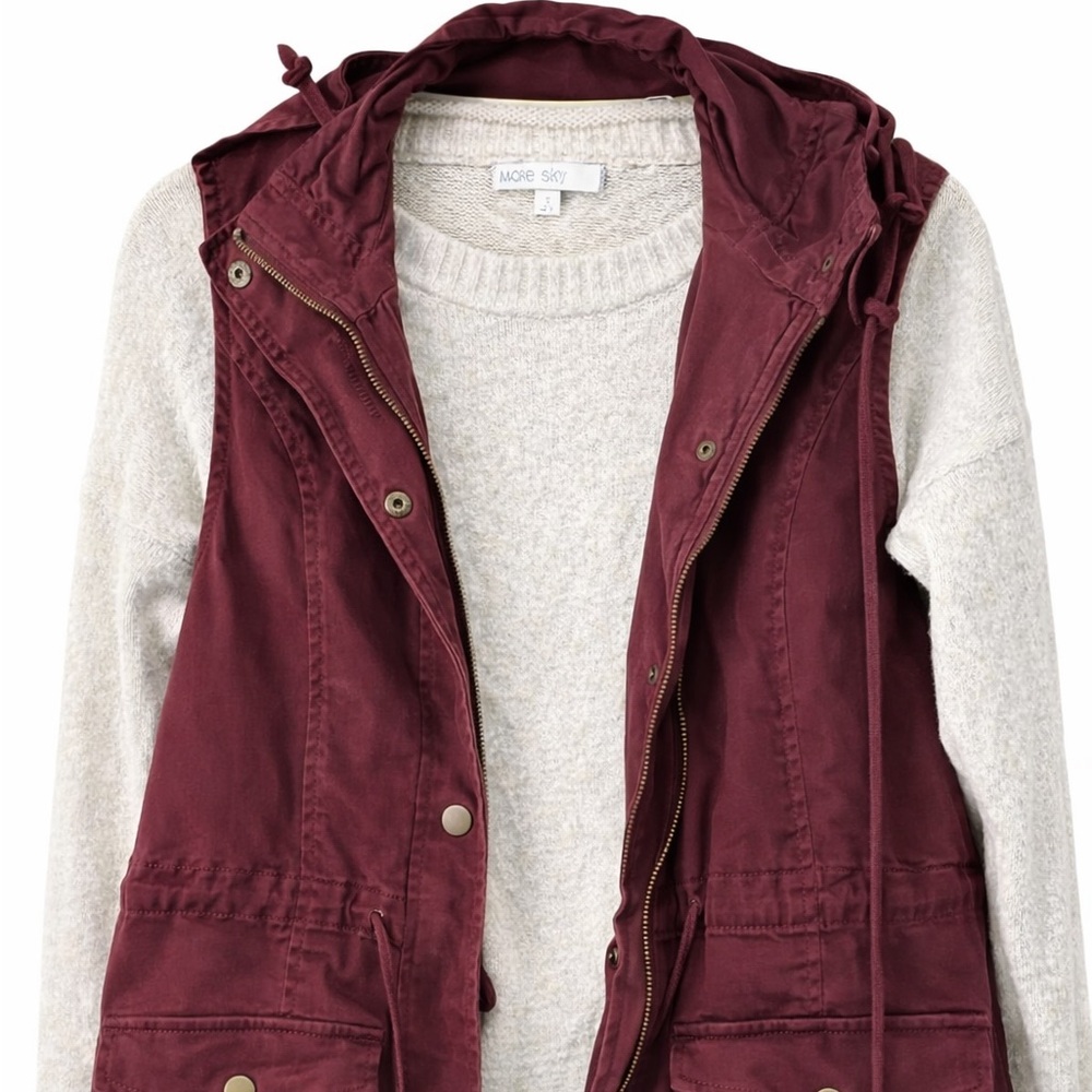 Market & Spruce Burgundy Utility Vest – Size Small